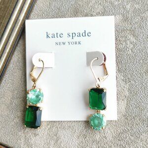 Shine On Mismatched Gold Green Drop Earrings